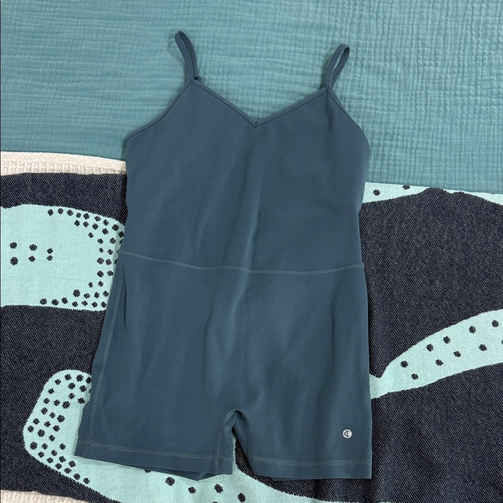 Teal Sleeveless active Romper